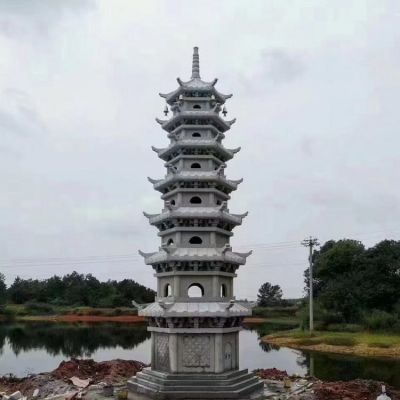 佛塔博鱼网页版摆件大理石石雕户外景区景观