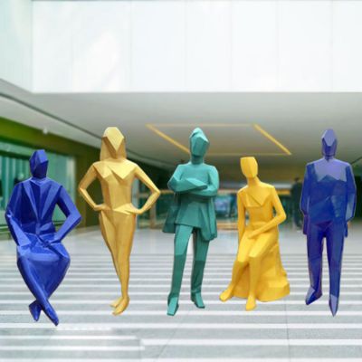 玻璃钢几何户外园林应该抽象人物博鱼网页版