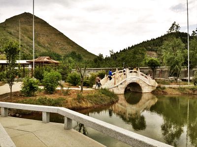 公园池塘走廊简易花岗岩石柱子栏杆