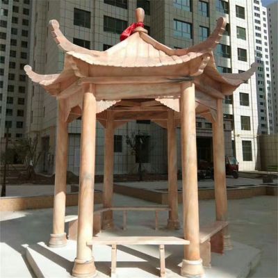晚霞红大理石石雕凉亭博鱼网页版