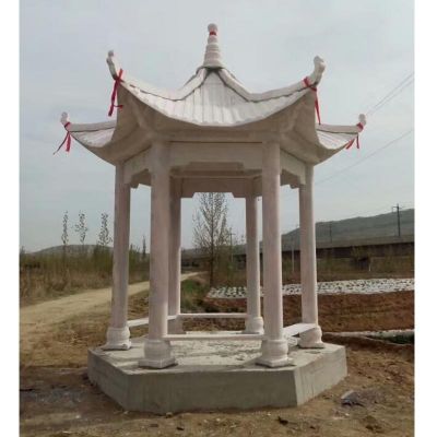 户外小区园林摆放晚霞红休闲凉亭