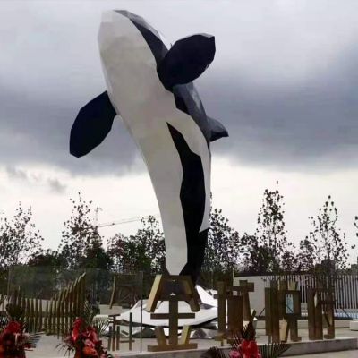 广场大型不锈钢彩绘鲸鱼博鱼网页版