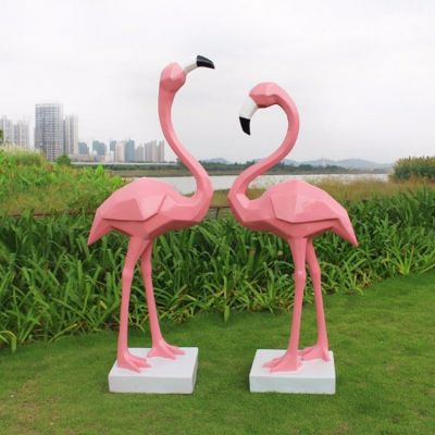 动物园装饰玻璃钢粉色几何火烈鸟博鱼网页版