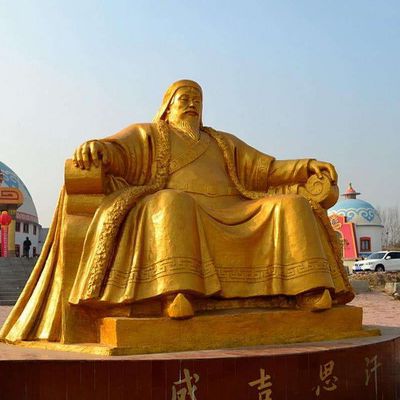 漆金中国古代著名军事家世界名人铜雕成吉思汗博鱼网页版