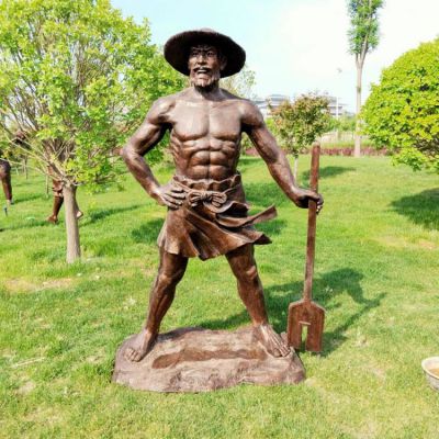 景区公园摆放玻璃钢仿铜神话人物雕像