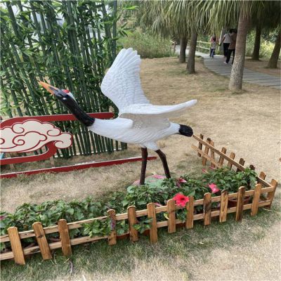 户外公园玻璃钢仿真仙鹤博鱼网页版