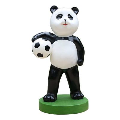 商场室内儿童乐园摆放玻璃钢卡通熊猫足球公仔博鱼网页版