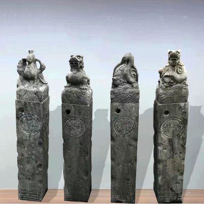 仿古做旧四大神兽镇宅拴马柱博鱼网页版
