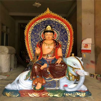 寺庙大型人物玻璃钢彩绘文殊普贤博鱼网页版