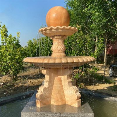 酒店园林户外晚霞红风水球喷泉大理石天鹅喷水摆件博鱼网页版