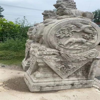 仿古做旧庭院门口一对浮雕抱鼓石博鱼网页版