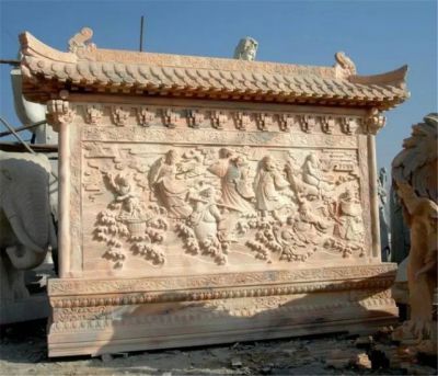 石雕影壁墙 大理石壁画仿古石雕建筑博鱼网页版
