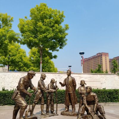 景区玻璃钢仿铜景观人物博鱼网页版