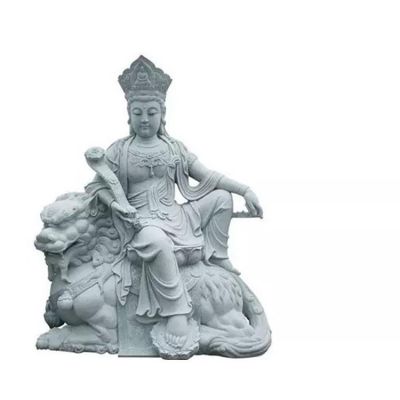宗教寺庙户外大型大理石石雕文殊普贤博鱼网页版