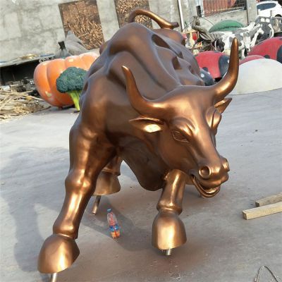 大型玻璃钢 仿铜华尔街牛博鱼网页版广场户外地标景观摆件