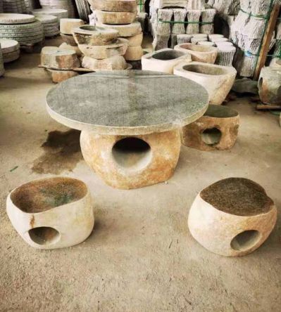 大理石庭院小区仿古异形石桌石凳