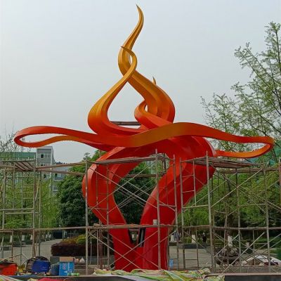 不锈钢火焰火苗博鱼网页版 小区大型景观火炬造型摆件