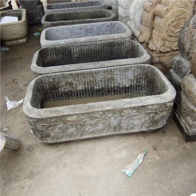 仿古做旧大理石石雕园林庭院养鱼种花老石槽博鱼网页版