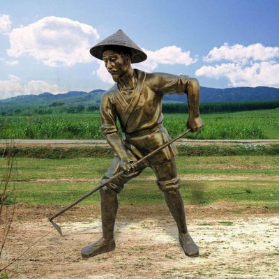 广场摆放玻璃钢农耕民俗人物小品博鱼网页版