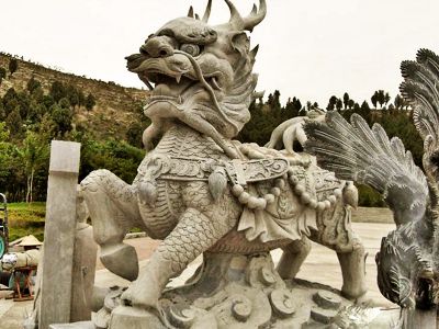 户外广场大型动物景观石雕神兽麒麟博鱼网页版