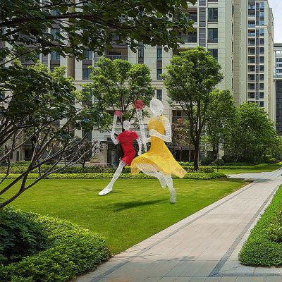 传递火炬，铁艺网格彩色运动主题人物博鱼网页版