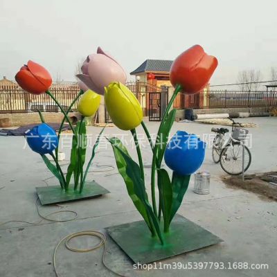 不锈钢仿真植物户外景观商场美陈装饰花朵博鱼网页版