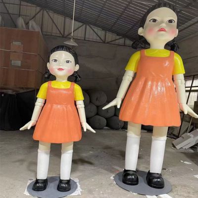商场玻璃钢卡通公仔人物博鱼网页版 小女孩摆件
