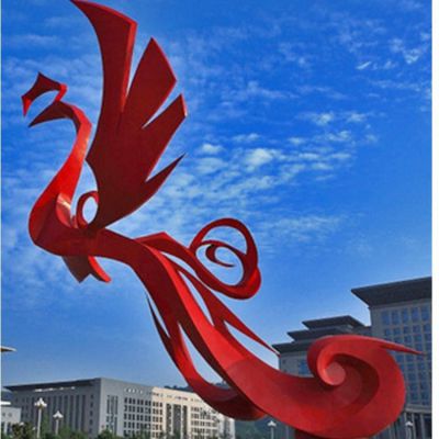 广场大型不锈钢抽象几何凤凰博鱼网页版
