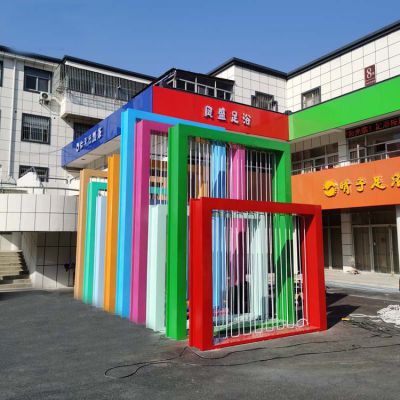 大型不锈钢博鱼网页版体育广场发光彩绘金属博鱼网页版