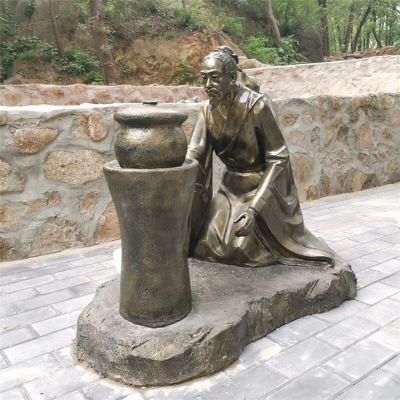 煎药古代人物，中医文化熬制中药玻璃钢仿铜情景博鱼网页版