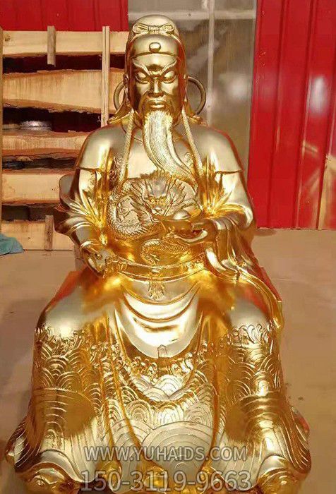 不锈钢鎏金贴金大型寺庙景观关公博鱼网页版