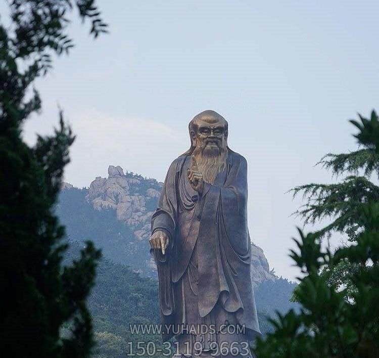 户外大型铸铜老子雕像，仿古做旧古代名人摆件博鱼网页版