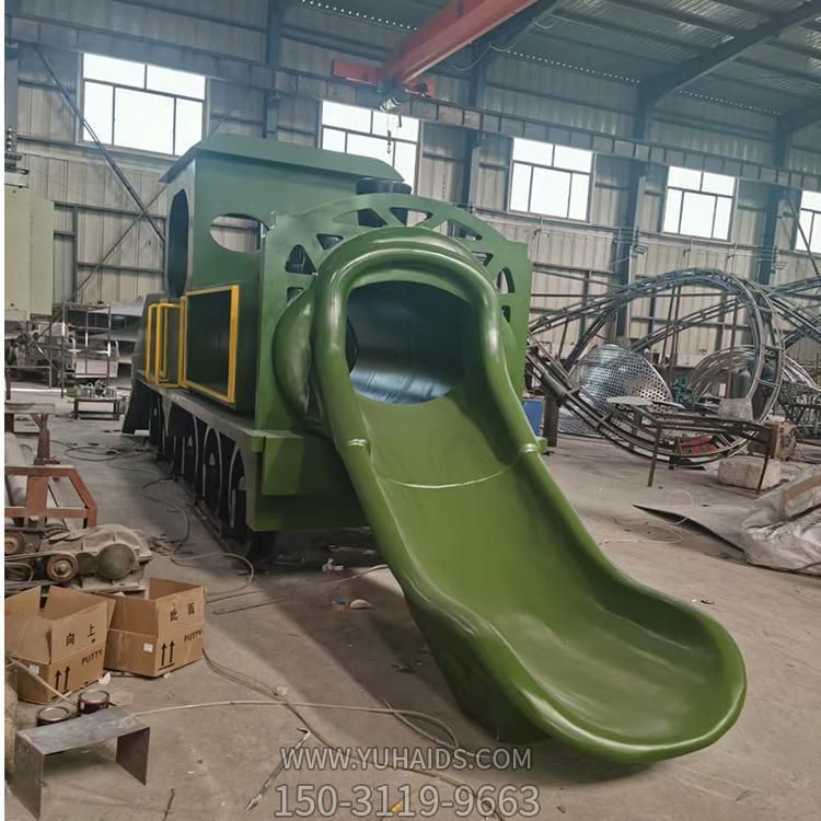 游乐场创意不锈钢火车头滑梯博鱼网页版