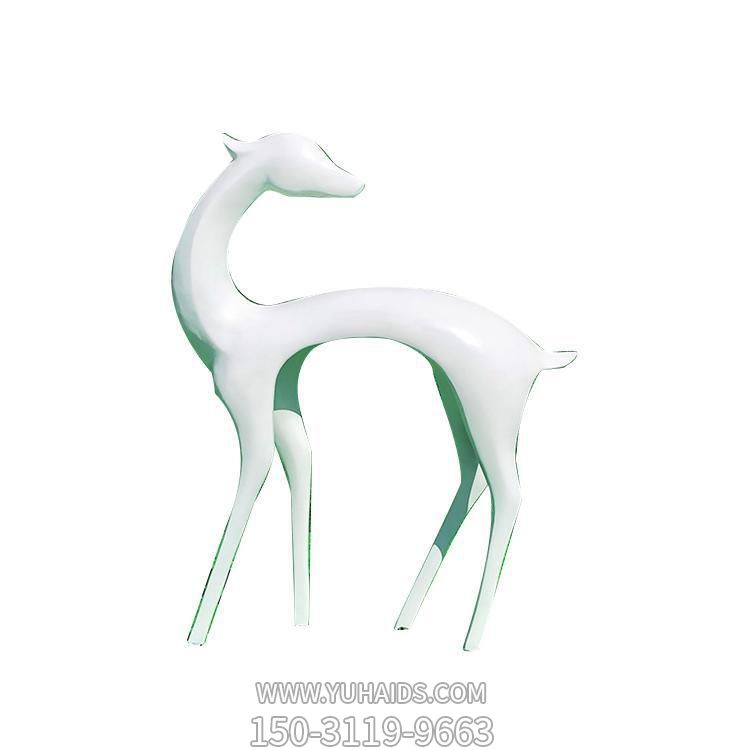 玻璃钢白色抽象回头鹿博鱼网页版