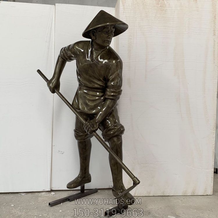 玻璃钢仿铜干农活的的农耕人物景观博鱼网页版