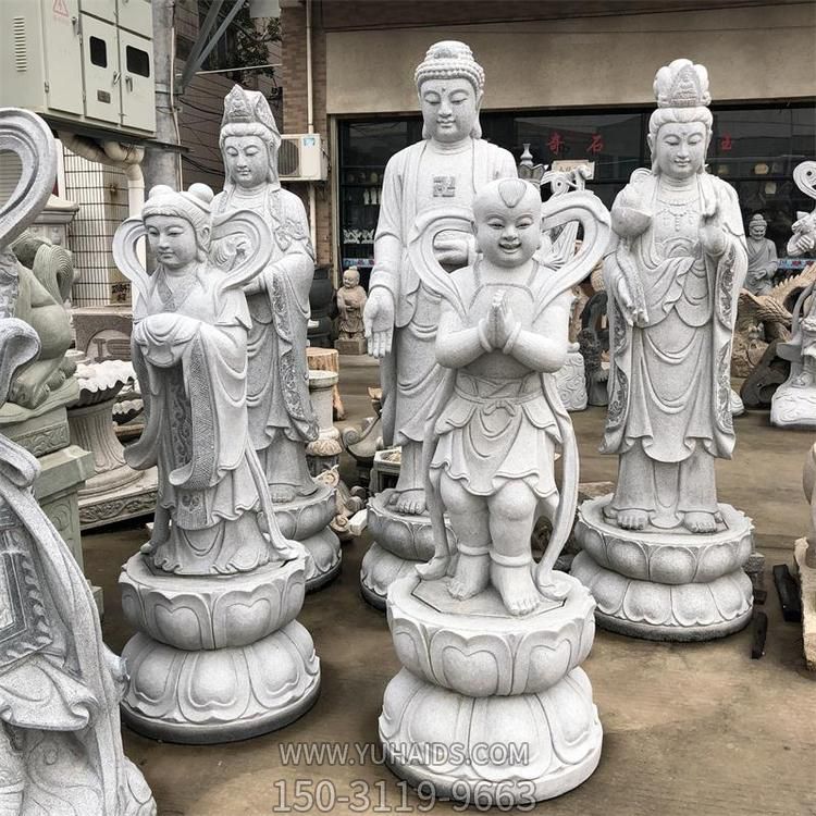寺庙景点户外摆放大理石雕刻金童玉女善财童子雕像博鱼网页版