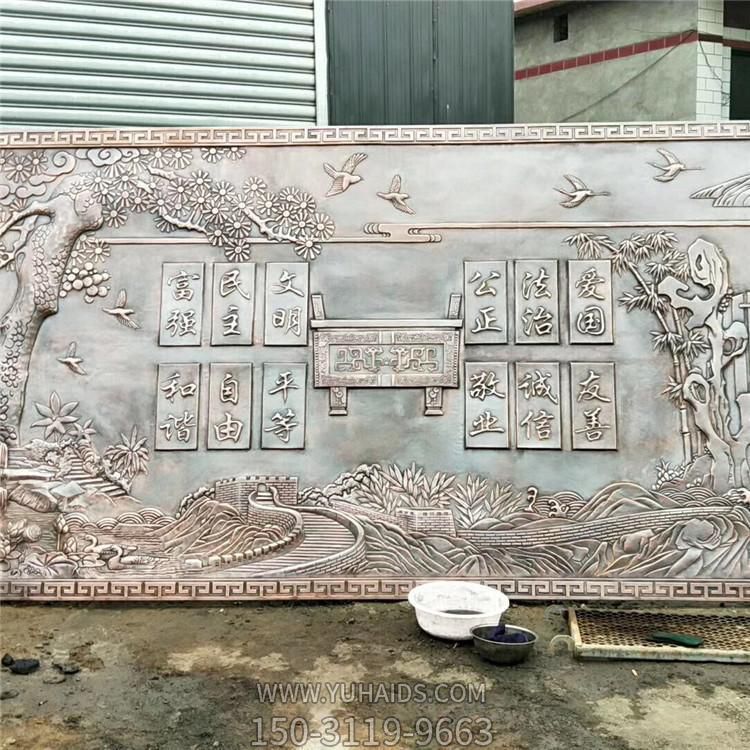  广场大型浮雕画展馆 公园锻铜雕壁画铜博鱼网页版
