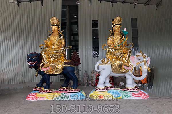 文殊普贤博鱼网页版-寺庙不锈钢贴金文殊普贤博鱼网页版