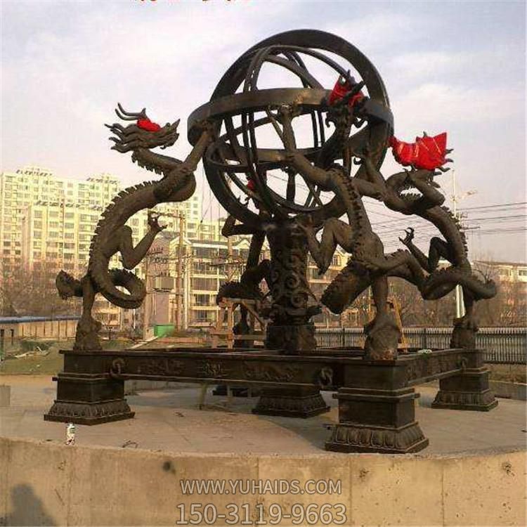 学院广场摆放全铜地球仪浑天仪博鱼网页版