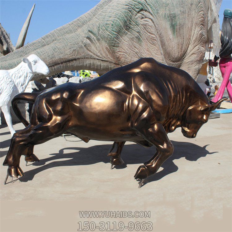 玻璃钢仿铜户外工厂企业大型华尔街牛博鱼网页版