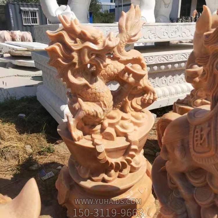 店铺开业摆放天然晚霞红石雕麒麟招财进宝博鱼网页版