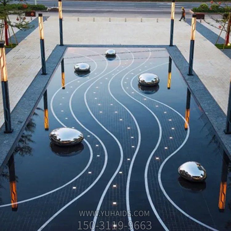 水景户外不锈钢镜面鹅卵石博鱼网页版