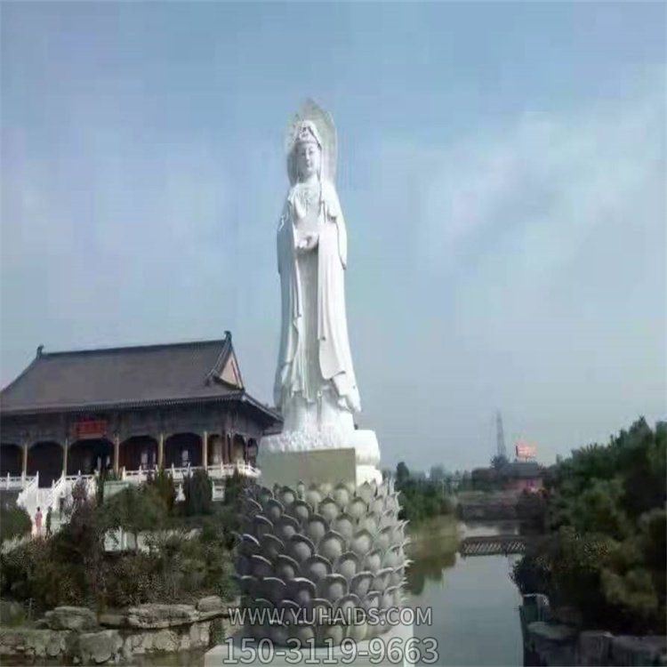 汉白玉雕刻观音神像景点户外摆放博鱼网页版