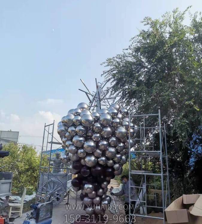 不锈钢镜面户外广场园林葡萄景观摆件博鱼网页版