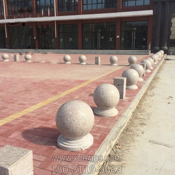 大理石材圆球路障石墩校园门口摆放石墩子博鱼网页版