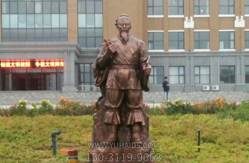学校广场摆放古代名人木匠鲁班铸铜博鱼网页版 学校广场摆放古代名人木匠鲁班铸铜博鱼网页版
