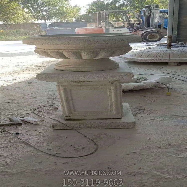 花岗岩石雕花钵小区别墅欧式锈石花盆博鱼网页版