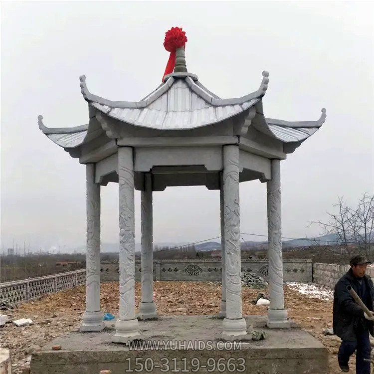 景区摆放大理石雕刻中式六角凉亭博鱼网页版