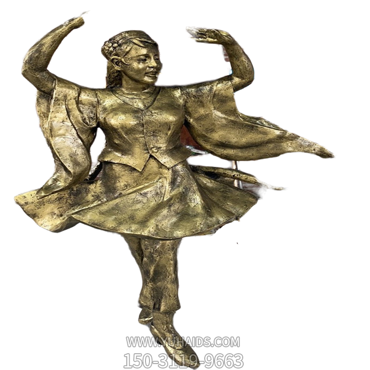 园林景区跳舞的玻璃钢仿铜少数民族人物博鱼网页版