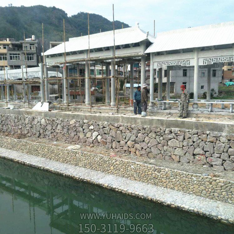 园林景区庭院仿古走廊休闲石雕凉亭 点缀环境 造型美感博鱼网页版